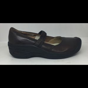Keen Womens Moc Toe Mules Loafers Shoes Brown Sz 7